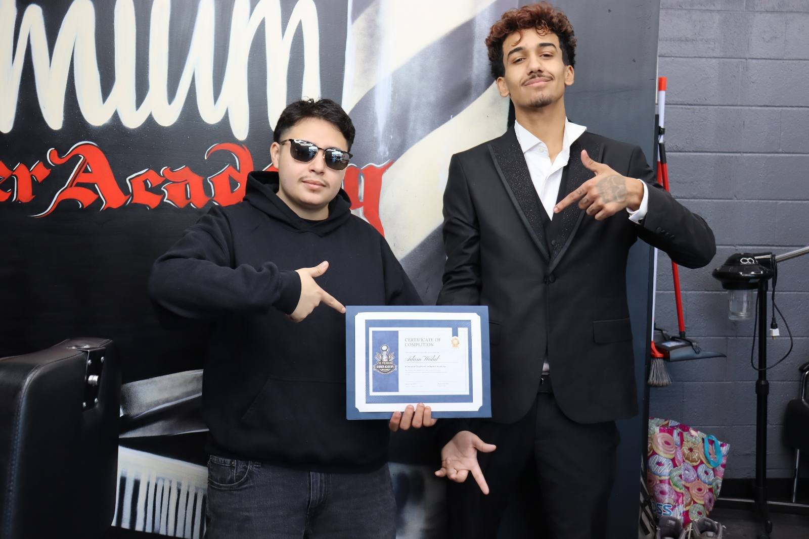 Graduate receiving a certificate of completion