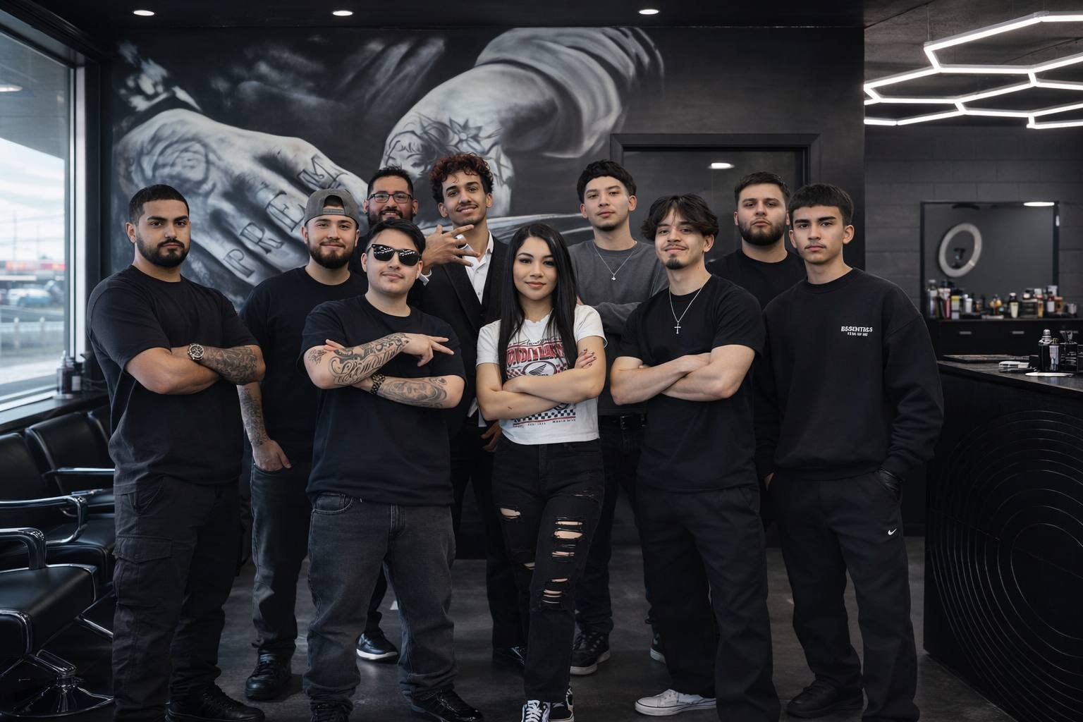 Instructors and students of The Premium Barber Academy